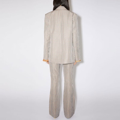 (W) アクネ ストゥディオズ SS23 チェック柄 シングルブレスト ブレザー レディース カラーブロック AH0243-AZB Shop (W) アクネ ストゥディオズ SS23 チェック柄 シングルブレスト ブレザー レディース カラーブロック AH0243-AZB