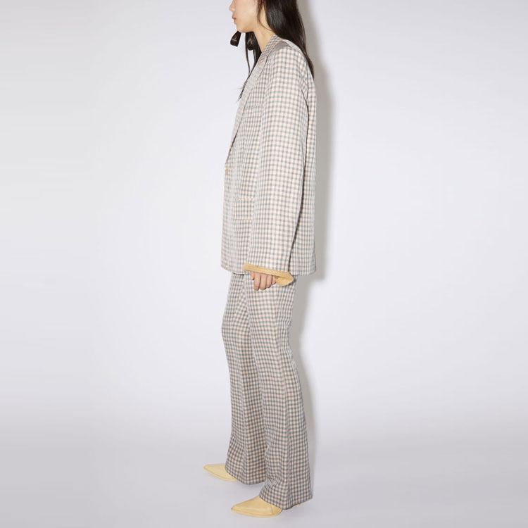 Purchase (W) アクネ ストゥディオズ SS23 チェック柄 シングルブレスト ブレザー レディース カラーブロック AH0243-AZB