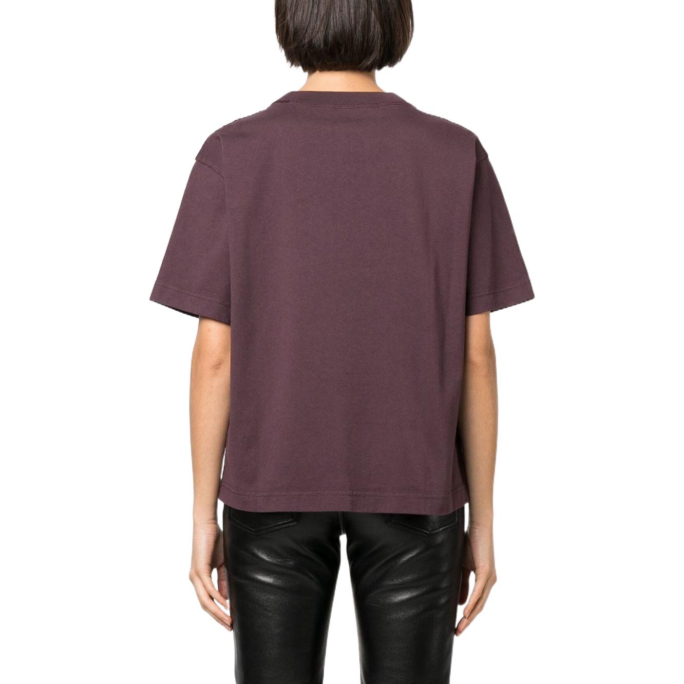(Women) Acne Studios SS23 Purple Logo T-Shirt  Plain Design. AL0135-AD6 圖 4