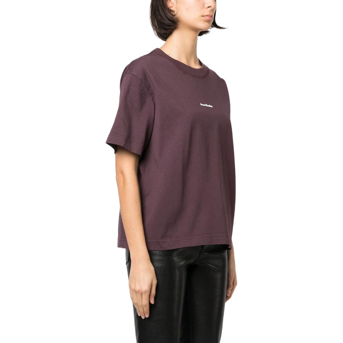 (Women) Acne Studios SS23 Purple Logo T-Shirt  Plain Design. AL0135-AD6 圖 5