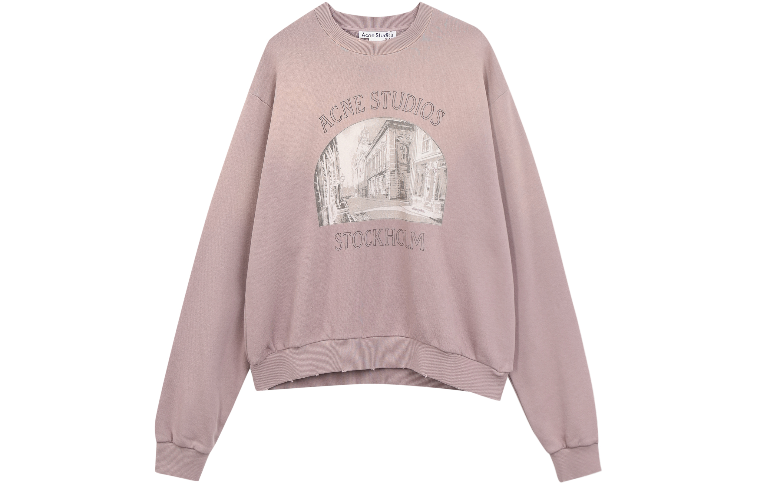 (Women) Acne Studios SS23 Purple Oversized Pullover Sweatshirt with Retro Letter Print Women. AI0133-ADF