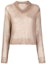 Order (W) Acne Studios SS23 Suéter de Punto Canelado Cuello V Sólido Taupe A60417-CEG
