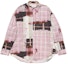 Buy (W) 아크네 스튜디오 SS24 3D 프린트 워시드 롱슬리브 버튼 셔츠 핑크. BB0578-BIA