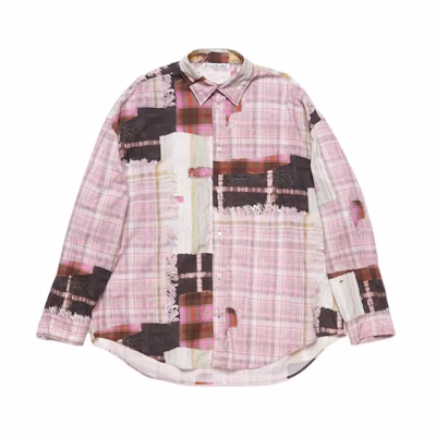 (Women) Acne Studios SS24 3D Printed Washed Long Sleeve Button Shirt Pink (Women). BB0578-BIA