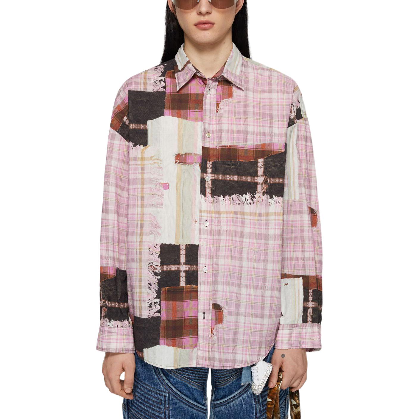 Lookbook (W) Acne Studios SS24 3D打印水洗长袖纽扣衬衫 粉色 BB0578-BIA