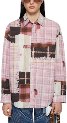 (W) 아크네 스튜디오 SS24 3D 프린트 워시드 롱슬리브 버튼 셔츠 핑크. BB0578-BIA Lookbook (W) 아크네 스튜디오 SS24 3D 프린트 워시드 롱슬리브 버튼 셔츠 핑크. BB0578-BIA