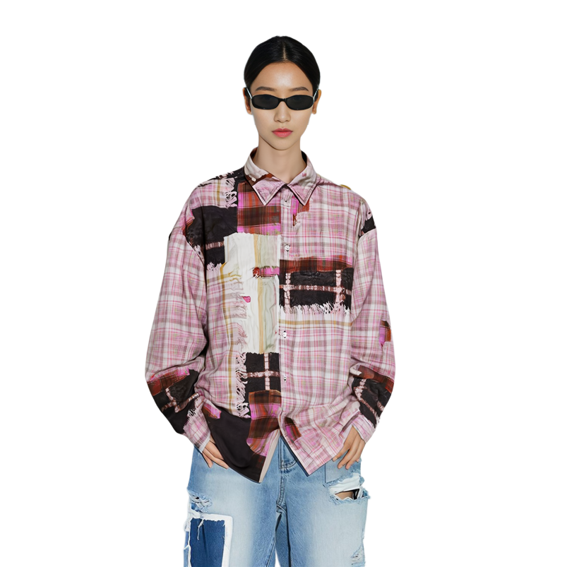 Purchase (W) Acne Studios SS24 3D打印水洗长袖纽扣衬衫 粉色 BB0578-BIA