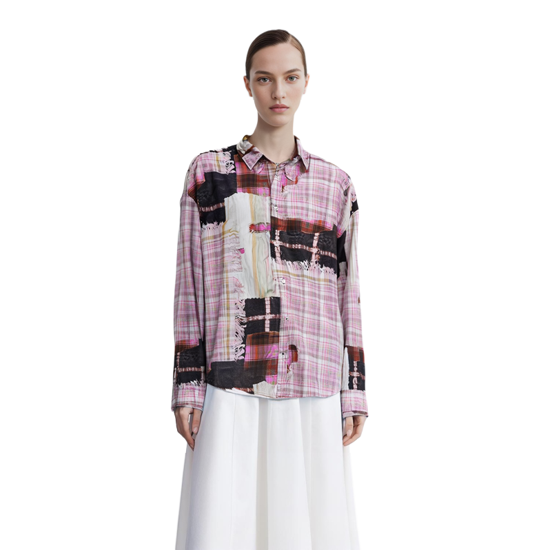 Details for (W) Acne Studios SS24 3D打印水洗长袖纽扣衬衫 粉色 BB0578-BIA