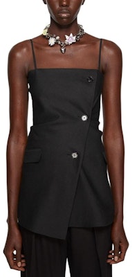 (Women) Acne Studios SS24 Black Asymmetric Hem Sleeveless Tank Top. AC0680-900 Lookbook (Women) Acne Studios SS24 Black Asymmetric Hem Sleeveless Tank Top. AC0680-900