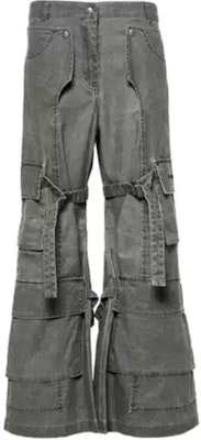 (Women) Acne Studios SS24 Black Cargo Trousers Adjustable Mid-Waist Straight Fit AK0771-900 Buy (Women) Acne Studios SS24 Black Cargo Trousers Adjustable Mid-Waist Straight Fit AK0771-900