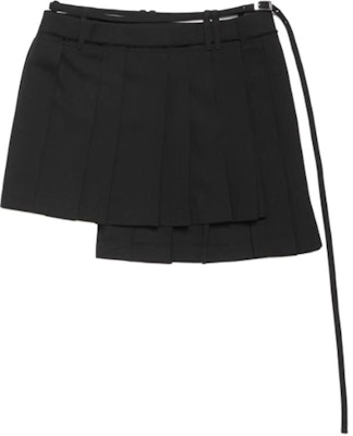 (Women) Acne Studios SS24 Black High-Waist Tie Casual Mini Skirt. AF0473-900 Buy (Women) Acne Studios SS24 Black High-Waist Tie Casual Mini Skirt. AF0473-900