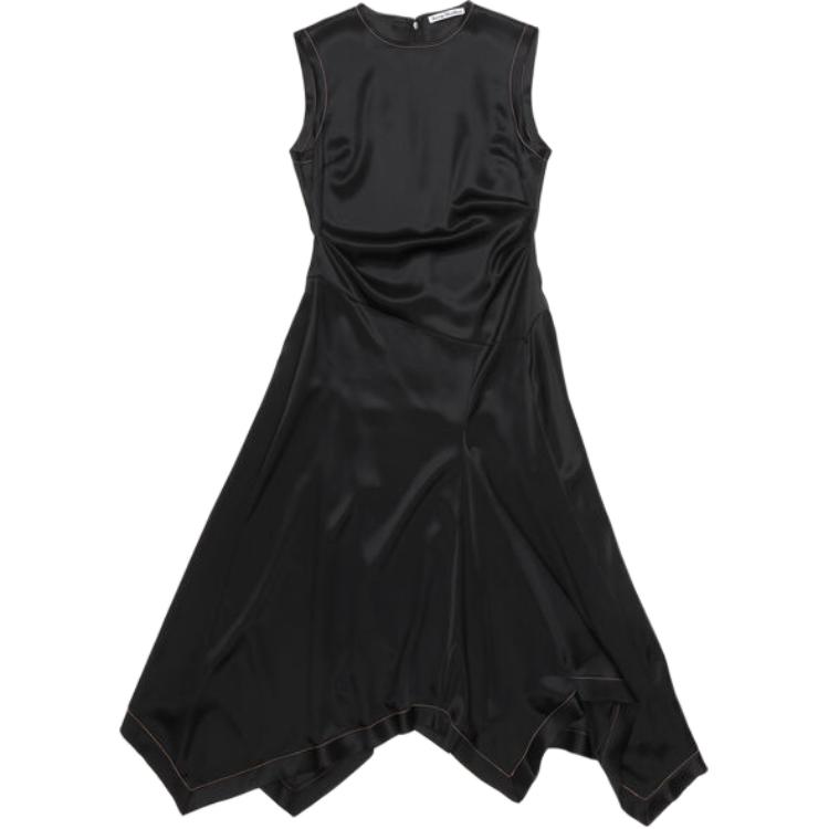 Order (W) Acne Studios SS24 Vestido Asimétrico Negro Sin Mangas. A20757-900