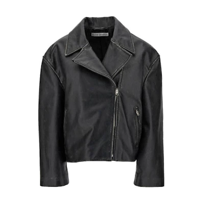 (Women) Acne Studios SS24 Black Solid Long Sleeve Zip Jacket. A70170900