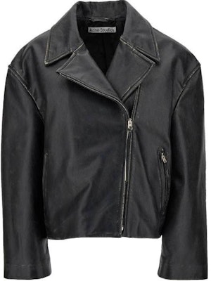 (W) 아크네 스튜디오 SS24 블랙 솔리드 롱 슬리브 집업 재킷. A70170900 Order (W) 아크네 스튜디오 SS24 블랙 솔리드 롱 슬리브 집업 재킷. A70170900