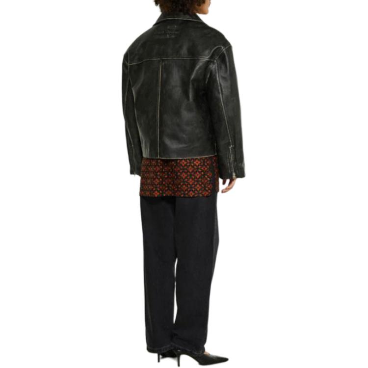 Purchase (W) Acne Studios SS24 Jaket Hitam Lengan Panjang Resleting. A70170900