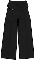 (Women) Acne Studios SS24 Black Wide-Leg Relaxed Trousers with Folded Waistband AK0799-900 (Women) Acne Studios SS24 Black Wide-Leg Relaxed Trousers with Folded Waistband AK0799-900
