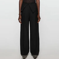 Lookbook (W) Acne Studios SS24 黑色寬鬆褲款 折疊腰頭設計 AK0799-900