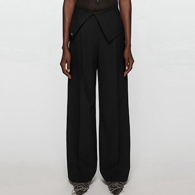 (W) Acne Studios SS24 黑色寬鬆褲款 折疊腰頭設計 AK0799-900 Lookbook (W) Acne Studios SS24 黑色寬鬆褲款 折疊腰頭設計 AK0799-900