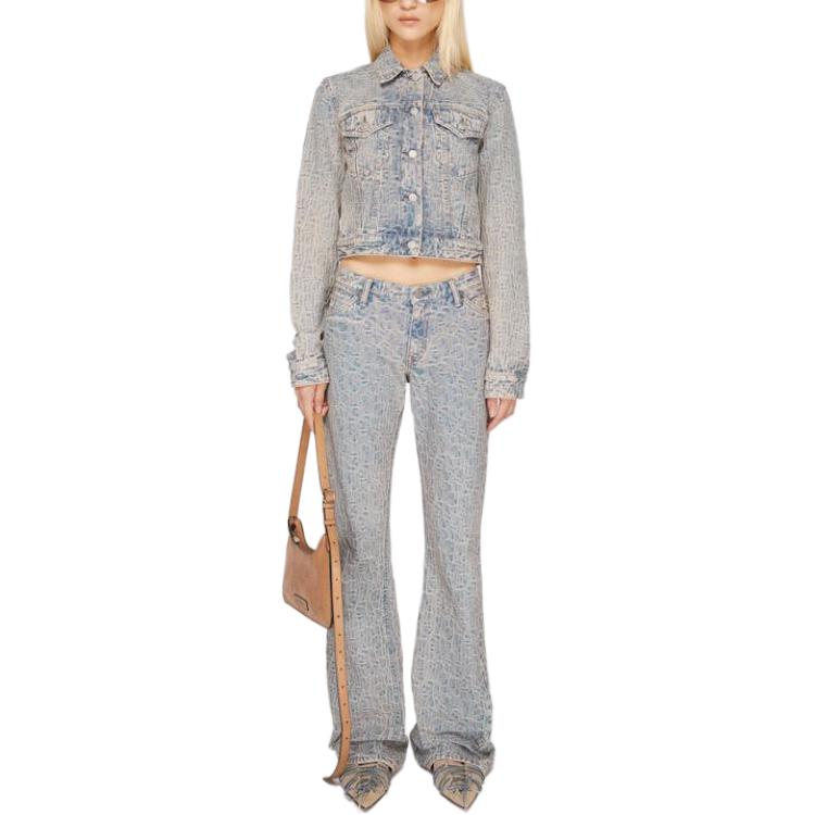 Lookbook (W) Acne Studios SS24 Jaket Denim Slim-Fit Jacquard Biru. A90583-BUF