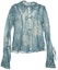 Order (Women) Acne Studios SS24 Blue Printed Tie-Waist Distressed Long Sleeve Shirt AC0659-AAL