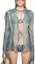 Lookbook (Women) Acne Studios SS24 Blue Printed Tie-Waist Distressed Long Sleeve Shirt AC0659-AAL