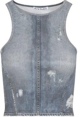 (W) Acne Studios SS24 蓝色无袖牛仔背心上衣. AL0410-AAL Buy (W) Acne Studios SS24 蓝色无袖牛仔背心上衣. AL0410-AAL