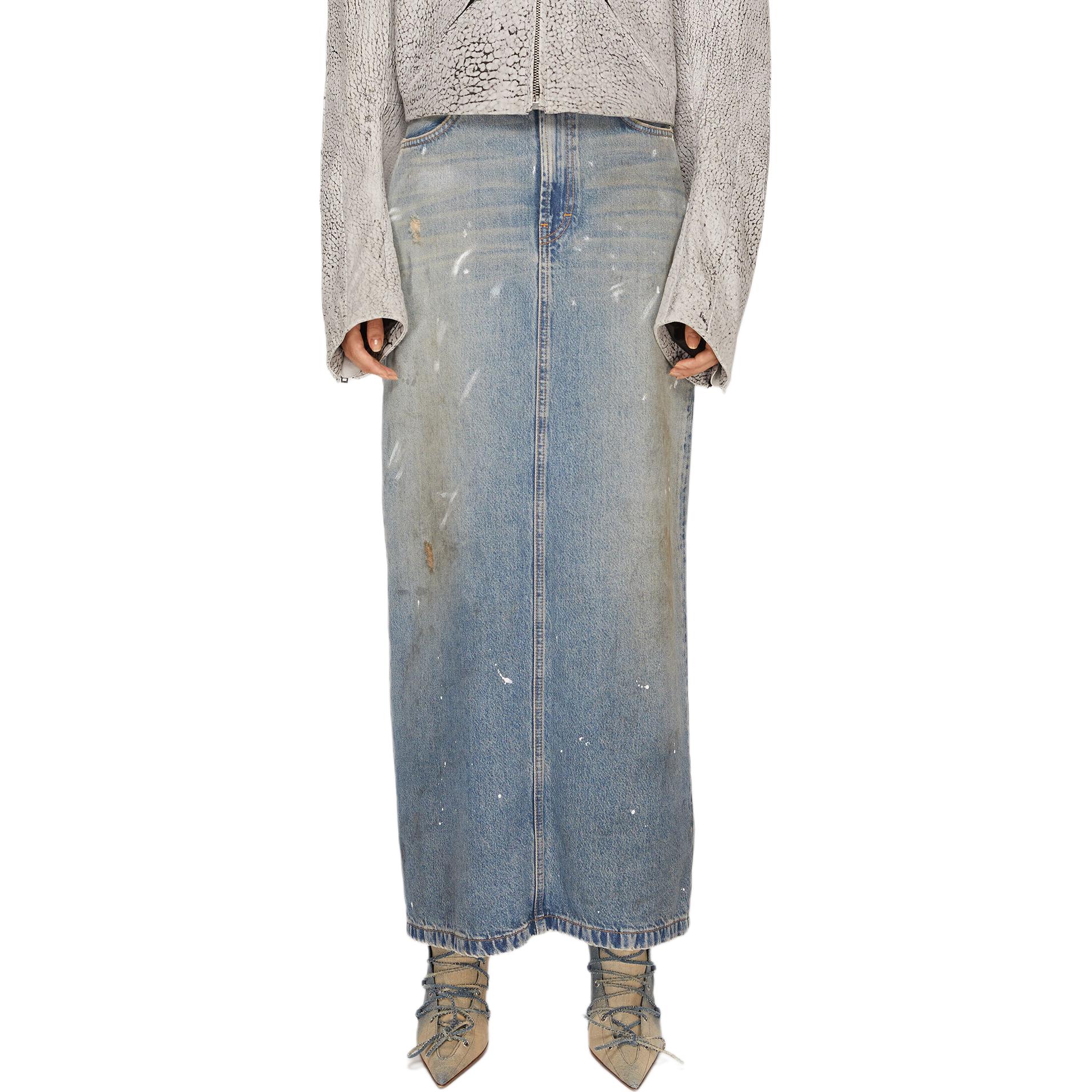 Order (W) Acne Studios SS24 Rok Maxi Denim Biru Muda High-Waisted. AF0426LIGHTBLUE