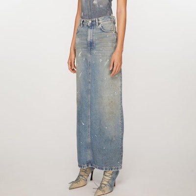 (Women) Acne Studios SS24 High-Waisted Light Blue Denim Maxi Skirt AF0426LIGHTBLUE Shop (Women) Acne Studios SS24 High-Waisted Light Blue Denim Maxi Skirt AF0426LIGHTBLUE