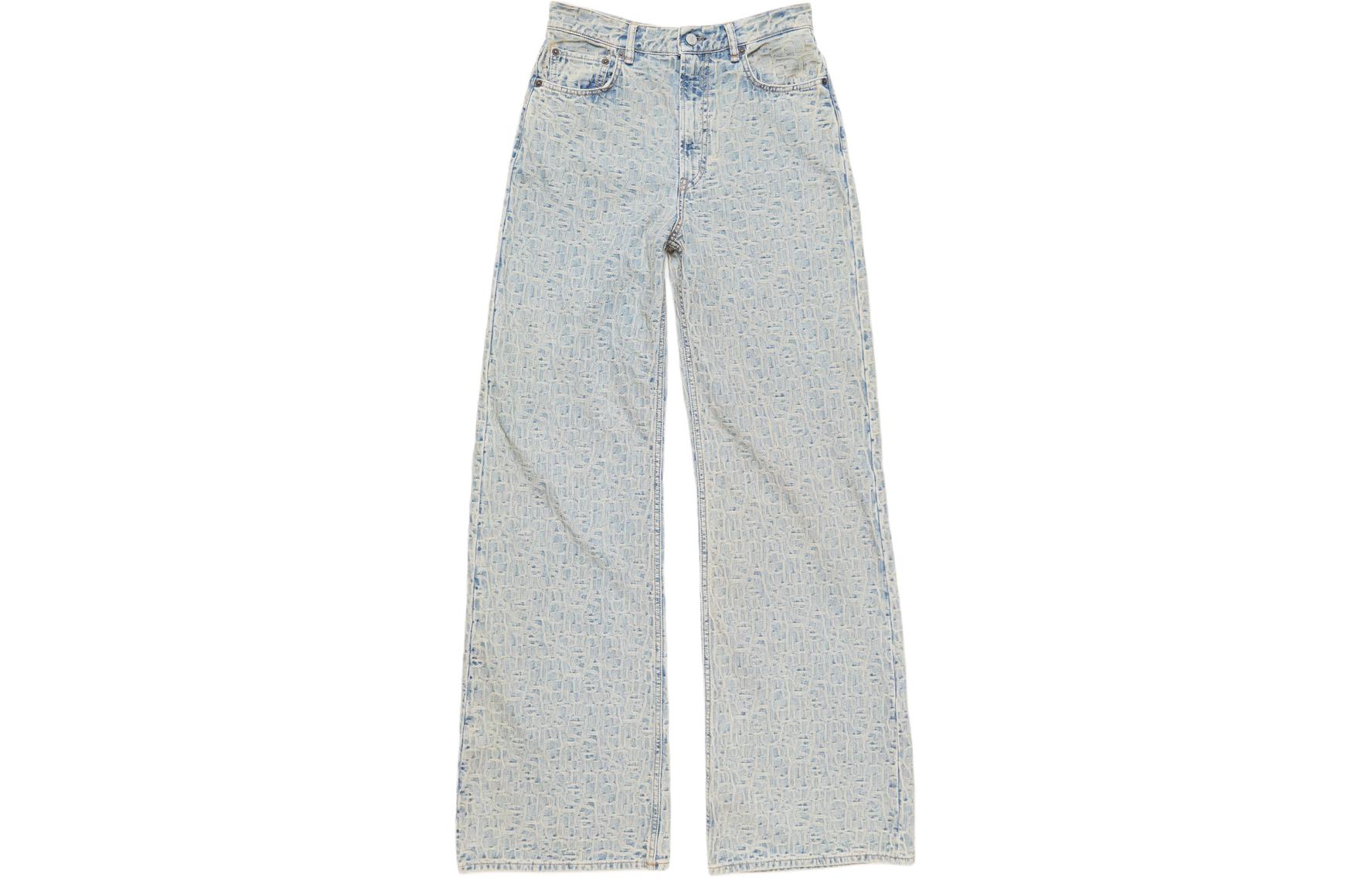 (Women) Acne Studios SS24  High-Waisted Loose Wide-Leg Zipper Jeans Blue. A00446-BUF 圖 2