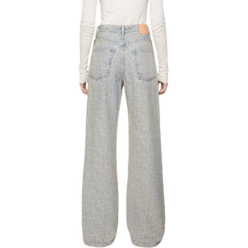 (Women) Acne Studios SS24  High-Waisted Loose Wide-Leg Zipper Jeans Blue. A00446-BUF 圖 4