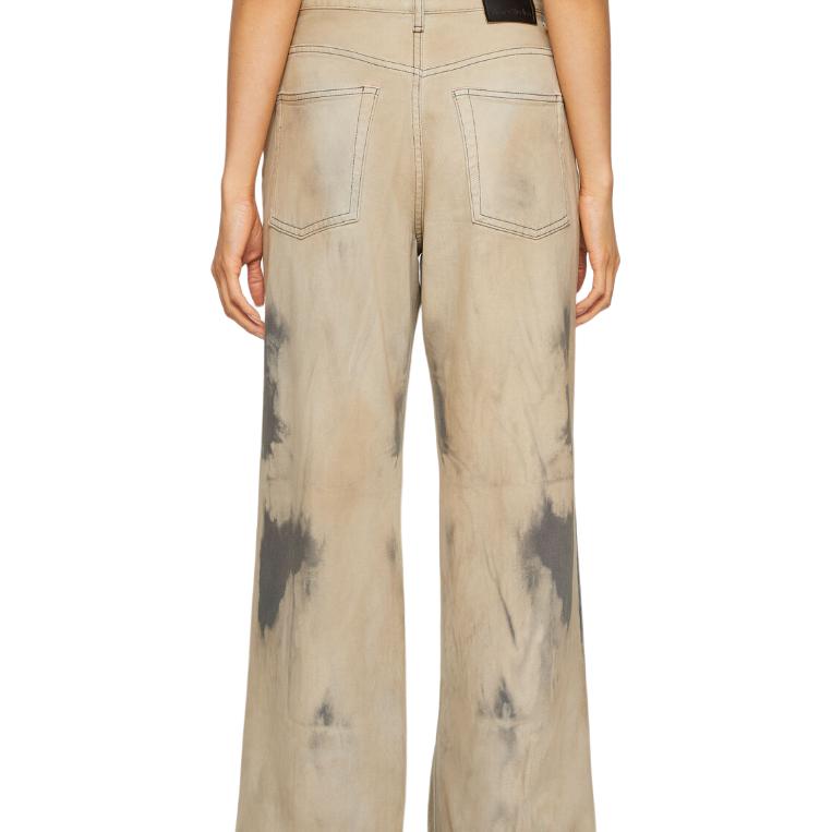 (Women) Acne Studios SS24  High-Waisted Wide-Leg Jeans Beige Black. A00444-AG0 圖 4