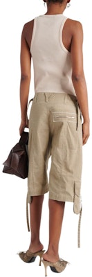 (Women) Acne Studios SS24 Khaki Mid-Rise Loose Cotton Cargo Shorts. FNWNSHOR000108 Shop (Women) Acne Studios SS24 Khaki Mid-Rise Loose Cotton Cargo Shorts. FNWNSHOR000108