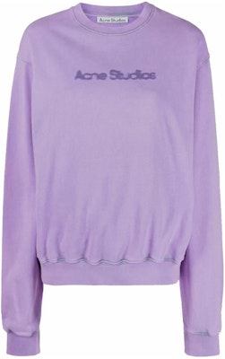 (Women) Acne Studios SS24 Logo Crewneck Long Sleeve Sweatshirt Purple. AI0141-ADD Order (Women) Acne Studios SS24 Logo Crewneck Long Sleeve Sweatshirt Purple. AI0141-ADD