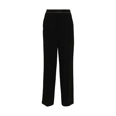 (Women) Acne Studios SS24 Low-Rise Relaxed Fit Black Pants with Pleat Detail. AK0826-900