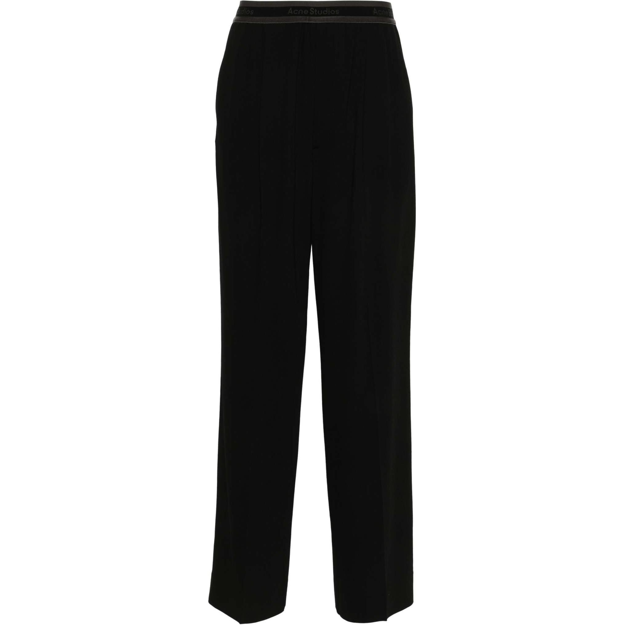 Order (W) Acne Studios SS24 低腰寬鬆黑色褲款帶褶細節 AK0826-900