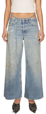 (W) Acne Studios SS24 Jeans Denim Biru Low-Waist Baggy Fit dengan Saku. A00441-228 Lookbook (W) Acne Studios SS24 Jeans Denim Biru Low-Waist Baggy Fit dengan Saku. A00441-228