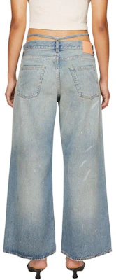 (W) Acne Studios SS24 Jeans Denim Biru Low-Waist Baggy Fit dengan Saku. A00441-228 Shop (W) Acne Studios SS24 Jeans Denim Biru Low-Waist Baggy Fit dengan Saku. A00441-228