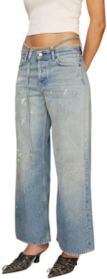 (W) Acne Studios SS24 Jeans Denim Biru Low-Waist Baggy Fit dengan Saku. A00441-228 Purchase (W) Acne Studios SS24 Jeans Denim Biru Low-Waist Baggy Fit dengan Saku. A00441-228