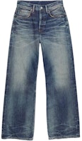 (Women) Acne Studios SS24 Mid-Rise Wide-Leg Vintage Jeans Blue Wave Pattern. A00500-863 (Women) Acne Studios SS24 Mid-Rise Wide-Leg Vintage Jeans Blue Wave Pattern. A00500-863
