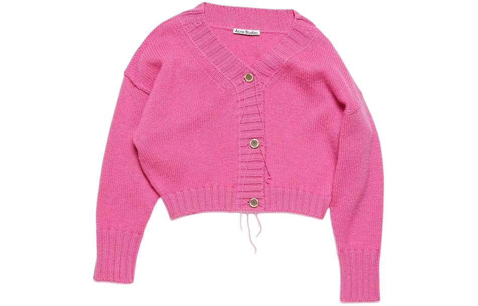 Order (W) Acne Studios SS24 Cardigan Oversized Kancing Depan Warna Pink. A60511-415
