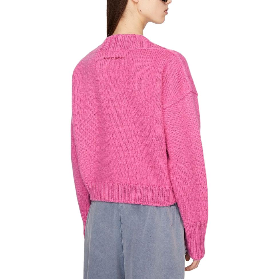 Shop (W) Acne Studios SS24 Cardigan Oversized Kancing Depan Warna Pink. A60511-415
