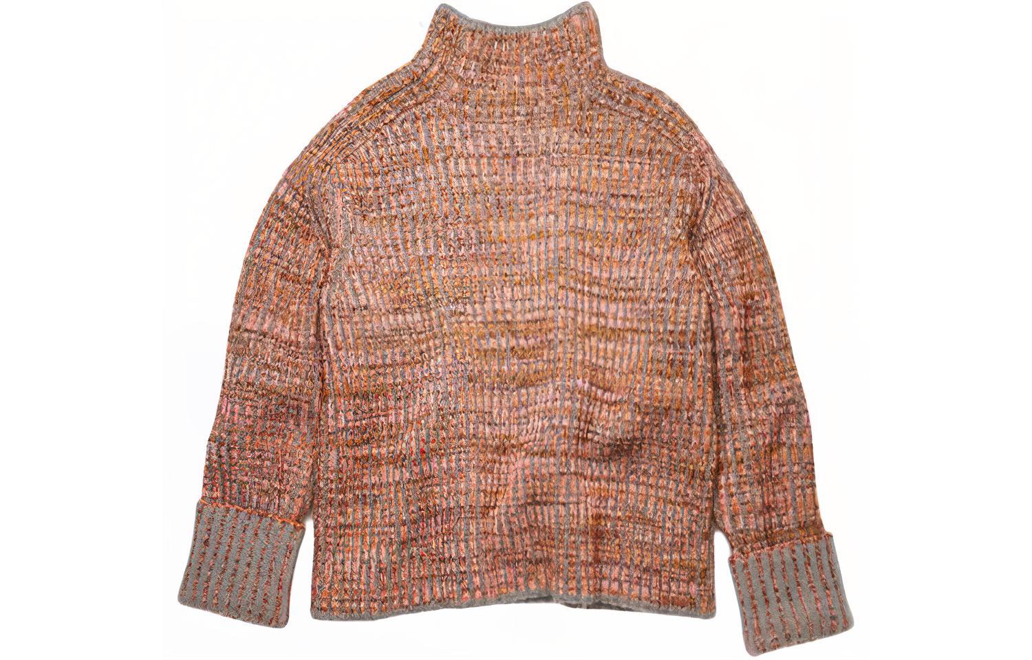 (Women) Acne Studios SS24  Oversized Turtleneck Ribbed Sweater Fluorescent Pink A60213-CH5