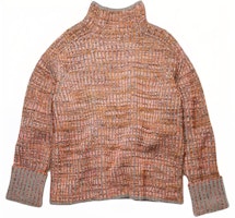 (Women) Acne Studios SS24 Oversized Turtleneck Ribbed Sweater Fluorescent Pink A60213-CH5 (Women) Acne Studios SS24 Oversized Turtleneck Ribbed Sweater Fluorescent Pink A60213-CH5