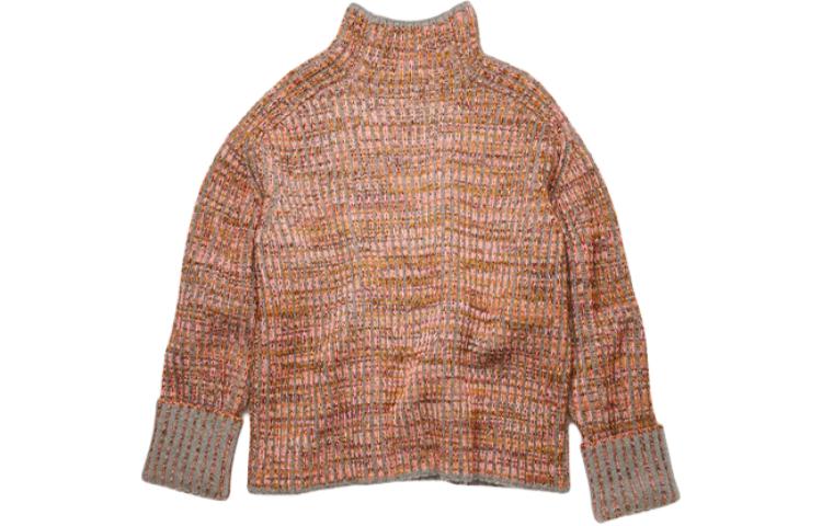 Order (W) 아크네 스튜디오 SS24 오버사이즈 터틀넥 리브 스웨터 형광 핑크 A60213-CH5