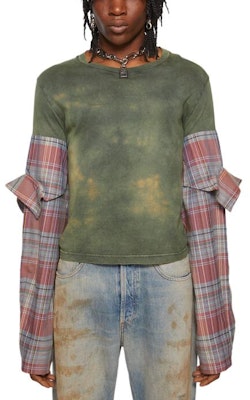 (Women) Acne Studios SS24 Patchwork Plaid Long Sleeve Tee Blue Green BL0401-ALD Lookbook (Women) Acne Studios SS24 Patchwork Plaid Long Sleeve Tee Blue Green BL0401-ALD