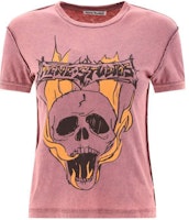 (W) Camiseta Manga Corta Gráfica Acne Studios SS24 Logo de Calavera Rosa. AL0401-CTL Order (W) Camiseta Manga Corta Gráfica Acne Studios SS24 Logo de Calavera Rosa. AL0401-CTL