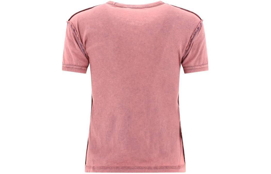 Lookbook (W) Camiseta Manga Corta Gráfica Acne Studios SS24 Logo de Calavera Rosa. AL0401-CTL