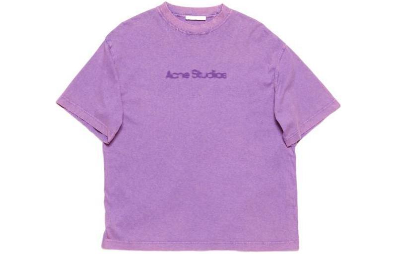 Order (W) Acne Studios SS24 紫色刺繡Logo圓領短袖T恤 AL0397-ADD