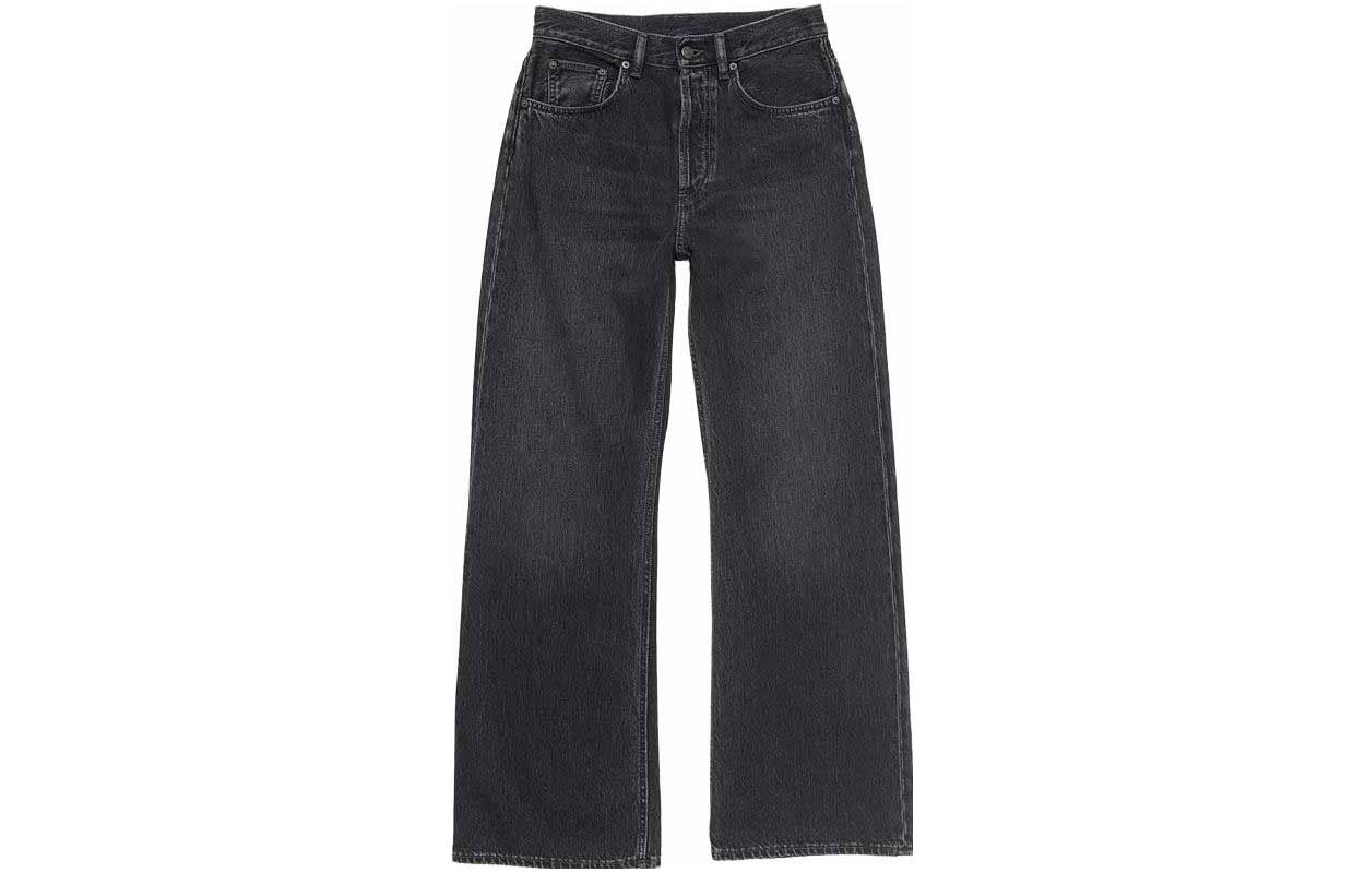 (Women) Acne Studios SS24  Relaxed Fit High-Waist Wide-Leg Black Jeans A00465-900 圖 2