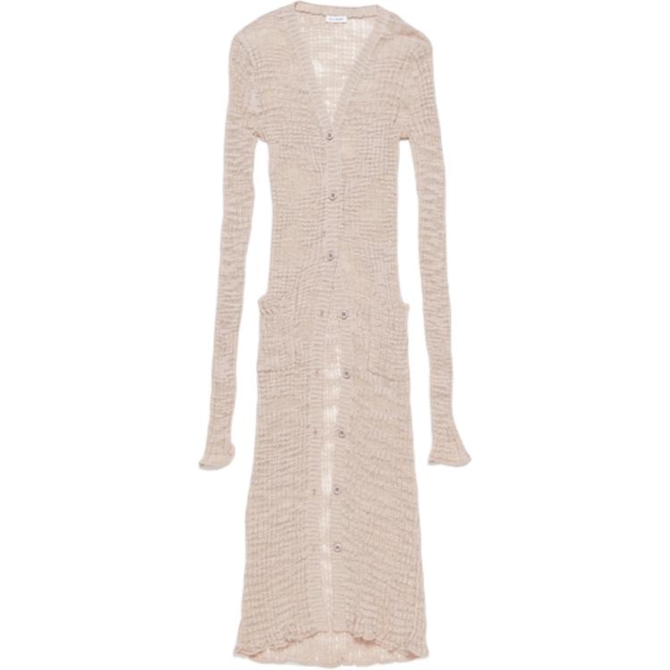 (Women) Acne Studios SS24  V-Neck Button-Down Knit Cardigan Dusty Pink. A60517-416